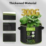 5-Pack Heavy-Duty Nonwoven Grow Bags with Handles