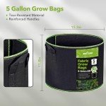 5-Pack Heavy-Duty Nonwoven Grow Bags with Handles