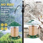 Hanging Green Bird Feeder for Outdoor Gardens