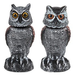 2 Pack Rotating Owl Decoys for Bird Control