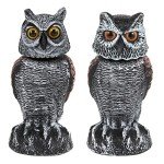 2 Pack Rotating Owl Decoys for Bird Control