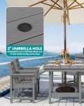 7-Piece Outdoor Dining Table Set with Umbrella Hole