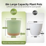 8-inch Indoor/Outdoor Planters with Drainage - 2 Pack