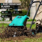 Electric Garden Tiller with 12-Inch Tilling Width