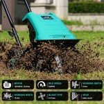 Electric Garden Tiller with 12-Inch Tilling Width