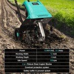 Electric Garden Tiller with 12-Inch Tilling Width