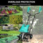 Electric Garden Tiller with 12-Inch Tilling Width