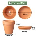 6-Pack 4-Inch Terracotta Pots with Saucers