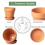6-Pack 4-Inch Terracotta Pots with Saucers