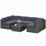 8-Piece Modular Outdoor Patio Furniture Set