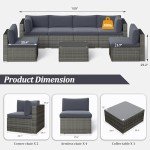 8-Piece Modular Outdoor Patio Furniture Set