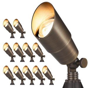 Brass LED Landscape Spotlights - 12 Pack