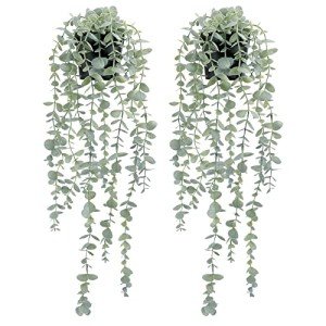 2pcs Faux Eucalyptus Hanging Plants for Home Decor