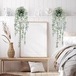 2pcs Faux Eucalyptus Hanging Plants for Home Decor