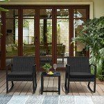 Greesum 3-Piece Patio Bistro Rocking Chair Set