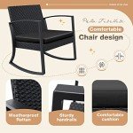 Greesum 3-Piece Patio Bistro Rocking Chair Set