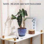 Vintage Blue Ceramic Plant Pots Set of 4