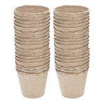 100 Peat Pots with White Plant Labels