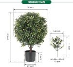 Set of 2 21" Artificial Boxwood Ball Trees