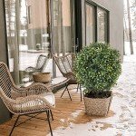 Set of 2 21" Artificial Boxwood Ball Trees