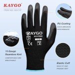 KAYGO PU Coated Safety Work Gloves - 12 Pairs