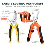 3-Pack Stainless Steel Garden Pruning Shears Set