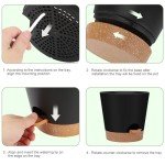 Indoor Self-Watering Planters Set - 6 Pots Black