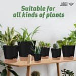 Indoor Self-Watering Planters Set - 6 Pots Black