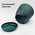Set of 6 Dark Green Plant Pots with Drainage