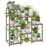 Wooden 3-Tier Plant Stand for Indoor/Outdoor Decor