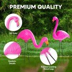 Set of 6 Pink Flamingo Yard Stakes