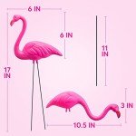 Set of 6 Pink Flamingo Yard Stakes