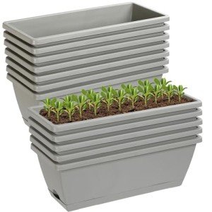 12-Pack 17-Inch Rectangle Planter Boxes with Trays