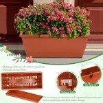 12-Pack 17-Inch Rectangle Planter Boxes with Trays
