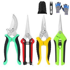 5-Pack Stainless Steel Garden Pruning Shears Set