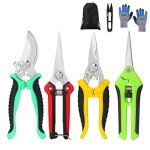 5-Pack Stainless Steel Garden Pruning Shears Set