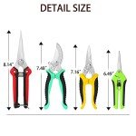 5-Pack Stainless Steel Garden Pruning Shears Set