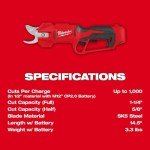 Milwaukee M12 Brushless Pruning Shears 2534-20