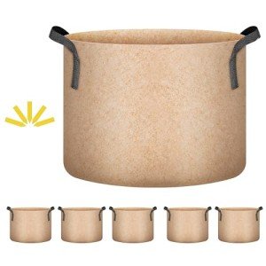 5 Pack 20 Gallon Garden Grow Bags with Labels