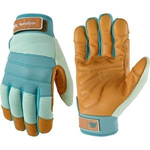 Water-Resistant Leather Palm Gardening Gloves for Women