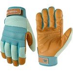 Water-Resistant Leather Palm Gardening Gloves for Women