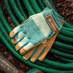 Water-Resistant Leather Palm Gardening Gloves for Women