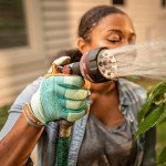 Water-Resistant Leather Palm Gardening Gloves for Women