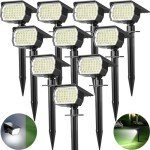 10-Pack Solar Spot Lights for Garden and Pathways