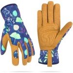 Women's Breathable Leather Gardening Gloves - Medium