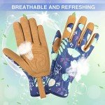 Women's Breathable Leather Gardening Gloves - Medium