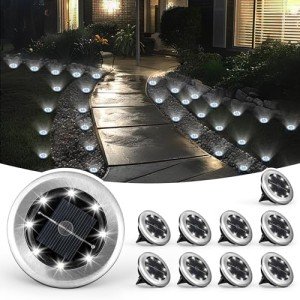 10 Pack Mini Solar Ground Lights for Gardens