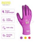 3 Pairs Women's Rubber Coated Gardening Gloves