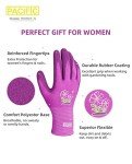 3 Pairs Women's Rubber Coated Gardening Gloves