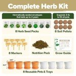 Deluxe 8 Herb Garden Kit for Unique Gifts